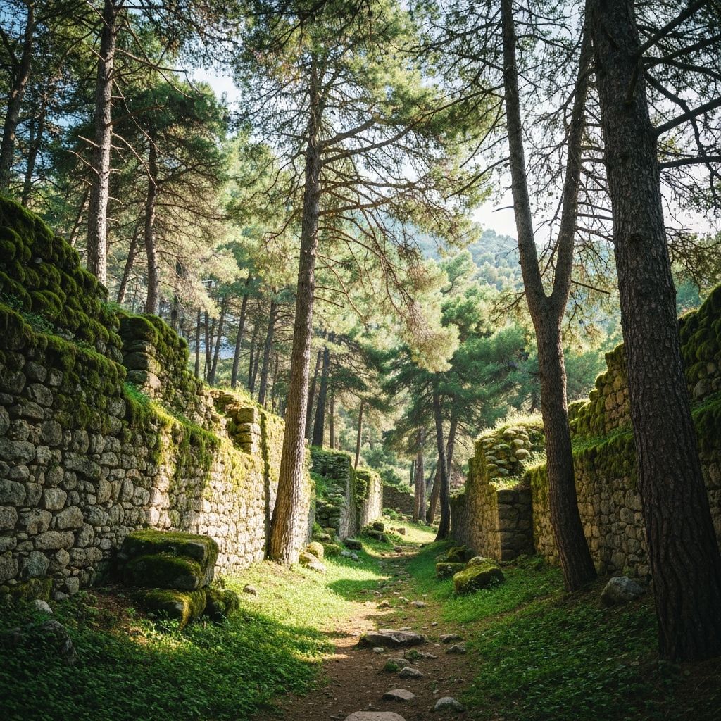 Forest path through ruins